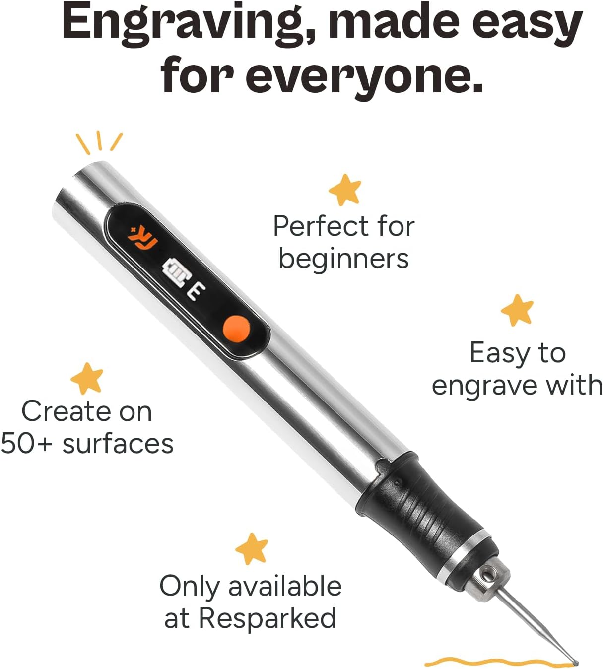 Customizer Engraving Pen :  Beginner Friendly - Rechargeable - Free 30 Bits & Mastery Guide