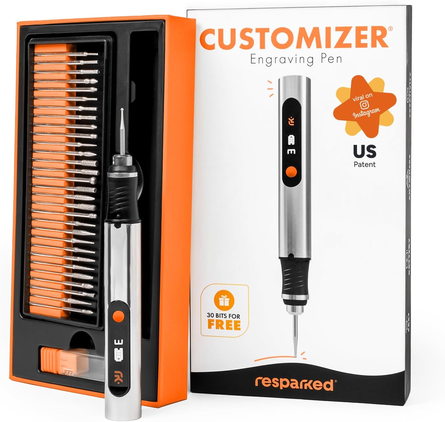 Customizer Engraving Pen :  Beginner Friendly - Rechargeable - Free 30 Bits & Mastery Guide