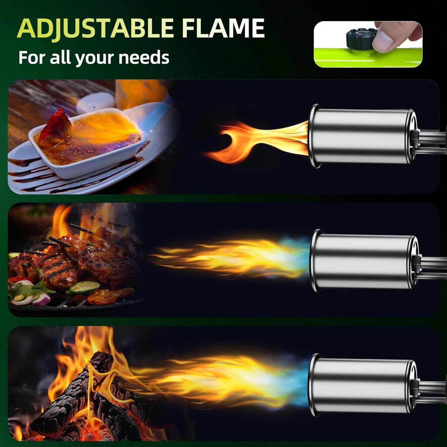 Powerful Propane  Torch , Adjustable Blow Torch for Sous Vide, BBQ, Campfire