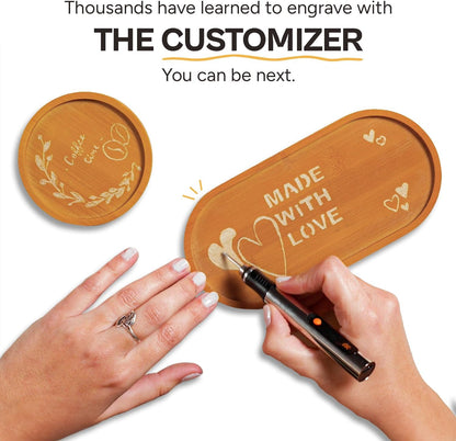 Customizer Engraving Pen :  Beginner Friendly - Rechargeable - Free 30 Bits & Mastery Guide